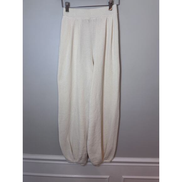 Free People Beach Freya Knit Pants Balloon Tapered Wide Leg Pant Womens XS Cream - Picture 2 of 13